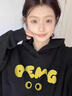 oversize美式連帽衛衣女寬松慵懶風(fēng)潮牌歐美街頭上衣加絨秋冬外套 黑色【春秋薄款】 M 曬單實(shí)拍圖