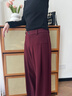 棠暖咖色醋酸毛呢褲女秋冬季2025新款高級(jí)感垂感羊毛褲休閑西裝長(zhǎng)褲子 安哥拉紅 XL 130-150斤 曬單實(shí)拍圖