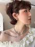 YIZUN. CHOMELS925銀施家真多麻戴妃珍珠吊墜項鏈女輕奢小眾勁鏈520禮物送女友 單顆灰珍珠項鏈（約48cm） 曬單實拍圖