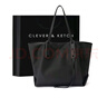 CLEVER & KETCH單肩包通勤托特包大容量包包女包手提包女士帆布包學(xué)生生日禮物 黑色 曬單實(shí)拍圖