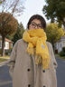 viney圍巾女冬季新款保暖圍脖兩用外搭長(cháng)披肩生日新年禮物送女生女友 【亮黃色】送老婆 高檔時(shí)尚休閑輕奢斗篷披風(fēng) 曬單實(shí)拍圖