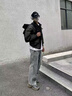 貓人牛仔褲子男士春秋季美式高街cleanfit寬松休閑直筒褲彎刀工裝長(zhǎng)褲 G1107藍(lán)色 XL 曬單實(shí)拍圖