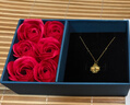 中國黃金（CHINA GOLD）黃金項鏈女足金四葉草吊墜結婚情人節送女友老婆媽媽生日禮物 【圓扣】足金吊墜+K金鏈+禮盒 曬單實(shí)拍圖