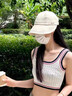 貓人帽子女大帽檐趙露思同款棒球帽女大頭圍太陽鴨舌帽遮陽防曬帽子 米白色 均碼56-60 曬單實(shí)拍圖