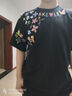 OEMG重磅短袖t恤男士夏季潮流牌痞帥高級感五分半袖寬松休閑上衣體恤 黑色 2XL [建議130-150斤] 曬單實(shí)拍圖