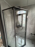 九牧（JOMOO）極窄鉆石淋浴房衛生間干濕分離浴室淋浴隔斷玻璃推拉門(mén)擋水條E17 槍灰型材（內外雙開(kāi)） 現貨速發(fā)光玻1000*1000*1900mm 曬單實(shí)拍圖