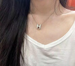 愛(ài)馬仕（HERMES）項鏈女 Pop 經(jīng)典H吊墜鍍金項鏈鎖骨鏈七夕節送女友禮物 H147991FP49 白色大號 曬單實(shí)拍圖