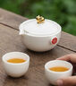 聚譽(yù)（JUYU）輕奢便攜陶瓷茶具套裝防燙一體收納分茶設計禮袋裝送商務(wù)贈禮佳品 象牙白-金豬手抓壺 曬單實(shí)拍圖