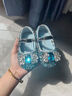 斯納菲女童水晶鞋愛(ài)莎女童公主鞋軟底春秋新款兒童皮鞋中大童單鞋 冰雪愛(ài)莎藍 27 曬單實(shí)拍圖