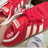 adidas「T頭鞋」VL COURT復古休閑板鞋德訓鞋男女阿迪達斯輕運動(dòng) 淺猩紅/暖香草色/黃色   37 曬單實(shí)拍圖