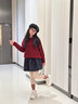 MOON KIDS兒童毛衣2025新款女童喜慶針織衫中大童冬季紅色本命年拜年服冬裝 19741紅色毛衣 150 150cm 曬單實(shí)拍圖