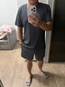 阿迪達斯短袖男2025運動(dòng)健身戶(hù)外親膚透氣輕薄速干T恤衫 深灰/淺灰 L 曬單實(shí)拍圖