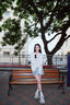京多夢(mèng) 短裙女 小碎花高腰2025夏季秋季新款防走光海邊度假A字半身裙女 藍橙花卉 M 【建議96-110斤】 曬單實(shí)拍圖