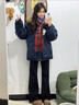 棉致工裝派克羽絨棉服女2025年秋季新款常規美式情侶大毛領(lǐng)羽絨棉衣外 藏青色 XL 曬單實(shí)拍圖