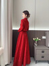 心楠新中式旗袍敬酒服新娘2025新款女紅色訂婚套裝出閣禮服裙回門(mén)便裝 2件套【吊帶長(cháng)裙+長(cháng)袖外套】M碼 曬單實(shí)拍圖