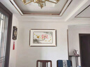 竹報平安蘇繡成品掛畫(huà)高檔餐廳刺繡裝飾畫(huà)荷花臥室床頭畫(huà)客廳蓮花 《荷花九魚(yú)圖》精品蘇繡畫(huà) 60x80cm 圓弧銅角鑲嵌實(shí)木框 曬單實(shí)拍圖