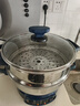 三角牌（Triangle）加厚電熱鍋電鍋多功能炒煮一體鍋家用電炒鍋電蒸鍋電火鍋電煮鍋多用途304鋼 9L 304鋼鍋體-28cm帶一個(gè)蒸籠 曬單實(shí)拍圖