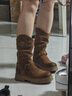 天美意吳宣儀同款女靴玩具總動(dòng)員聯(lián)名黃金V西部靴復古加絨堆堆靴 棕色 38 曬單實(shí)拍圖