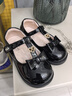 戴維貝拉女童黑色皮鞋秋季兒童女寶公主鞋防滑學(xué)院風(fēng)童鞋 曬單實(shí)拍圖