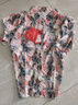 皮爾卡丹（pierre cardin）夏裝新款重磅真絲雙縐短袖襯衫女士寬松遮肚印花漂亮翻領小衫上衣 花色 L 曬單實拍圖