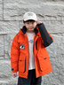 波司登（BOSIDENG）25新款加厚羽絨服男女童5A抗菌絨極寒連帽冬厚款保暖外套 波波暖橙2284 140 /64 約 130-140cm 30kg 曬單實(shí)拍圖