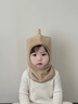 MKOK英國寶寶帽子秋冬季0-3歲嬰幼兒小月齡男女兒童防風(fēng)護耳圍脖帽子 恐龍連體帽-卡其色 帽圍46-52CM(建議7個(gè)月-4歲) 曬單實(shí)拍圖