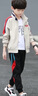 G.DUCKKIDS小黃鴨男童春裝套裝新款春秋兩件套中大兒童修身洋氣衣服男孩運動(dòng) 米白色一套裝 150 建議身高1米5以?xún)?曬單實(shí)拍圖