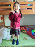 G.DUCKKIDS小黃鴨女童套裝秋裝兒童jk套裝裙女孩學(xué)院風(fēng)開(kāi)衫毛衣百褶裙三件套 襯衣+裙子兩件套 140 尺碼9~10歲【130-140cm】 曬單實(shí)拍圖