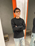 羅蒙（ROMON）德絨保暖長袖t恤男秋季新款中青年百搭打底衫純色圓領(lǐng)T恤上衣男 S1T258863灰綠【圓領(lǐng)】 L (175) (建議120-140斤) 曬單實拍圖