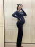 優(yōu)美珍（YOUMEIZHEN）日本孕婦褲子春秋款外穿空氣層微喇闊腿褲女2025新款加長(cháng)托腹長(cháng)褲 黑色-春秋款【建議身高160CM以上】 L【建議體重120斤-140斤】 曬單實(shí)拍圖