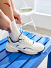 安踏ACE丨王一博同款休閑鞋男女潮流冬季舒適老爹鞋輕便白色運動(dòng)鞋子 【男款】象牙白/新墨水藍-1 43 曬單實(shí)拍圖