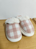 樸西冬季保暖格紋復古英倫居家軟綿拖鞋女士舒絨棉防滑家用男款棉拖鞋 蜜桃粉 37-38 曬單實(shí)拍圖