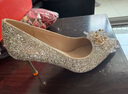 樂(lè )卡利婚鞋新娘高跟鞋秀禾婚紗兩穿不累腳氣質(zhì)高級感水晶尖頭細跟女單鞋 香檳金38碼 8cm 曬單實(shí)拍圖
