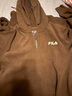 FILA 斐樂(lè )官方連衣裙2025年秋季新品長(cháng)款連帽打底衛衣長(cháng)裙子 復古咖-DK L 170/88A/L 曬單實(shí)拍圖