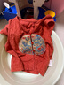舒貝怡兒童衣服男童套裝漢服背心寶寶夏季新中式國風(fēng)女童裝周歲禮服  90 曬單實(shí)拍圖