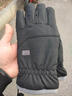 UOSO騎行手套男士防寒防風(fēng)防水加絨加厚手襪冬天保暖可觸屏輕暖手套 黑色 【防水 可觸屏】 均碼 曬單實(shí)拍圖