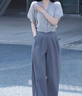 羅蒙（ROMON）女裝休閑裝2025年夏季新款韓版鹽系輕熟茶系穿搭奶系顯瘦遮肉兩件 套裝 L 建議110-125斤 曬單實(shí)拍圖