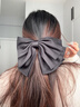 YIZUN. CHOMEL高級的法式黑色大蝴蝶結發(fā)夾女高級感發(fā)卡發(fā)飾頭飾后腦勺彈簧夾 黑色 曬單實(shí)拍圖