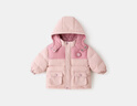 嘟嘟家男童加厚棉服冬裝兒童保暖連帽外套女童冬季防風(fēng)棉襖寶寶外穿棉衣 粉色 90 曬單實(shí)拍圖
