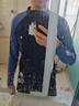 迪卡儂（DECATHLON）潛水服男泳衣溫泉沖浪服濕衣水母衣長袖速干防曬 【上衣-拉鏈款】深藍拼接新款 XL 曬單實拍圖