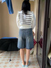 森馬（Semir）牛仔褲女遮胯顯瘦寬松復古潮夏季2025新款涼感百慕大短褲時(shí)尚 牛仔藍灰88401 29 曬單實(shí)拍圖
