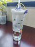 樂美雅鋼化耐熱變色吸管杯帶刻度玻璃水杯果汁牛奶杯 里爾獨角獸425ml 曬單實拍圖