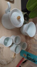 景德鎮（jdz）官方茶具陶瓷功夫茶具茶杯茶壺套裝整套辦公室家用禮盒裝送禮高檔 影青雕刻提梁壺套裝 6頭 曬單實(shí)拍圖