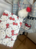 可愛(ài)背帶褲凱蒂貓毛絨玩偶小掛件包包掛飾hellokitty鑰匙扣禮物女 藍色小掛件kt 曬單實(shí)拍圖