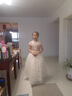 迪牧歐兒童禮服花童婚禮女童生日宴會公主裙小女孩主持人鋼琴演奏演出服 藍(lán)色長款 140 曬單實拍圖