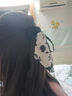 加恩倍法式夏發(fā)飾新款優(yōu)雅花朵飄帶蝴蝶結復古大腸發(fā)圈高級感頭飾頭繩女 水墨發(fā)圈白色1個(gè) 曬單實(shí)拍圖