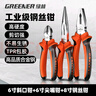 綠林（GREENER）鉗子三件家用套裝老虎鋼絲鉗尖嘴鉗斜口斜嘴鉗省力夾持電工工具 曬單實(shí)拍圖