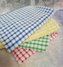華紗100%純棉格子方巾廚房毛巾抹布茶巾去污洗碗布柔軟吸水不掉毛速干 38x69cm混色 4條 曬單實(shí)拍圖