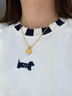 瑞諾黃金拉絲愛心吊墜女新款時(shí)尚999足金爆閃幻影珠項(xiàng)鏈鎖骨鏈送女友 精美包裝 曬單實(shí)拍圖