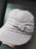 恒源祥中老年人帽子女士冬季兔毛針織毛線(xiàn)帽奶奶媽媽帽老太太加絨保暖帽 卡其色 套裝(帽子+圍脖) 曬單實(shí)拍圖